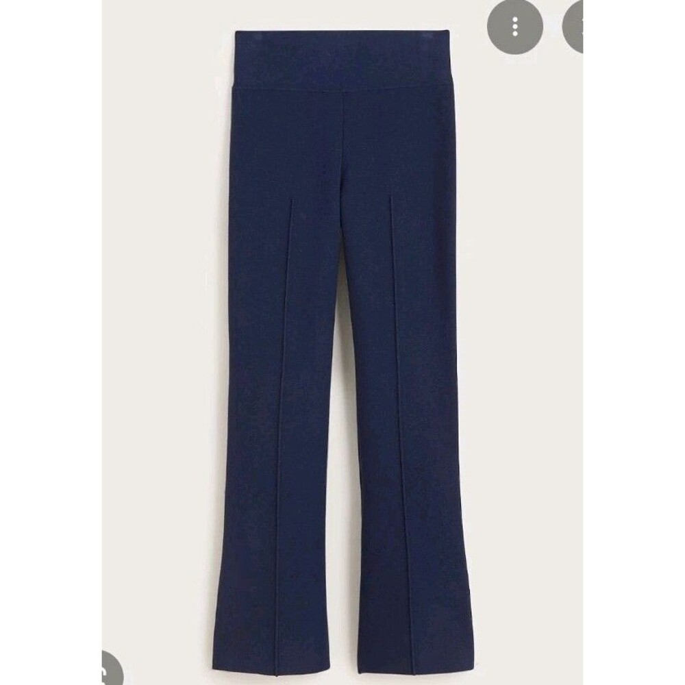 J. Crew Delaney Kickout Sweater Pant Navy Blue Pintuck Pull On CN741 Size M NWT